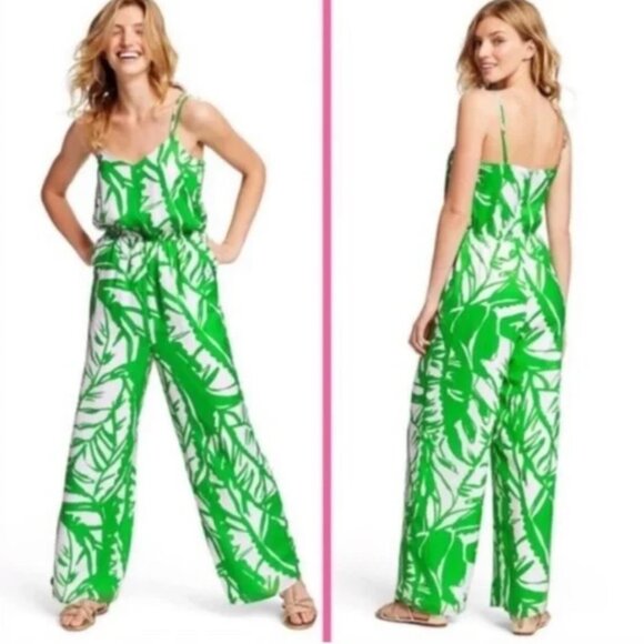 Lilly Pulitzer for Target Green and White Tropical Print Jumper Size Large - Picture 1 of 6